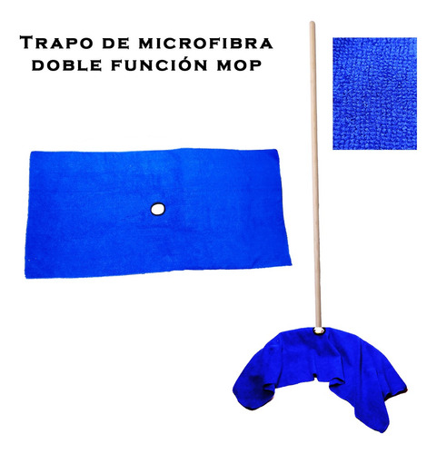 20 Trapo Mop D Microfibra Doble Función Antibacteriana