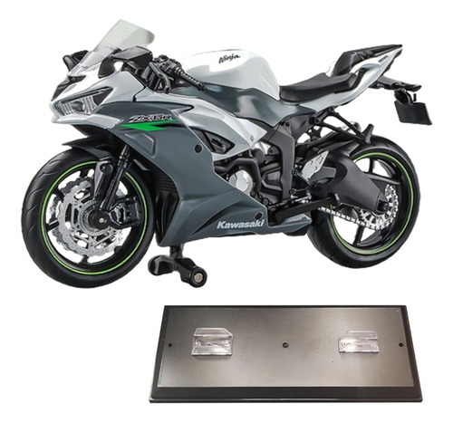 Kawasaki Ninja Zx6r Miniature Metal Moto Con Base Expositora