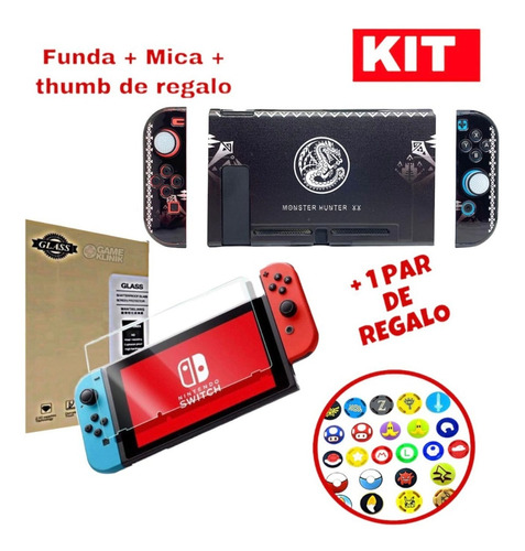 Kit Nintendo Switch  Case Protector + Mica + Thumb 03