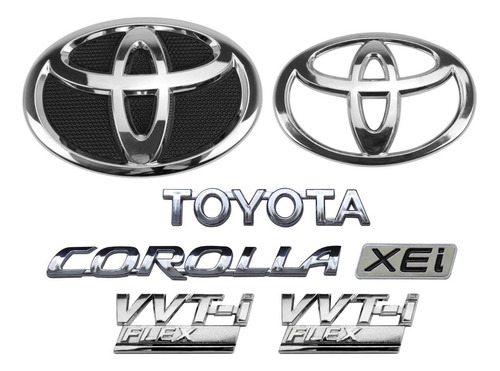Emblemas Toyota Corolla Xei Vvt-i Flex Logo Mala Logo Grade