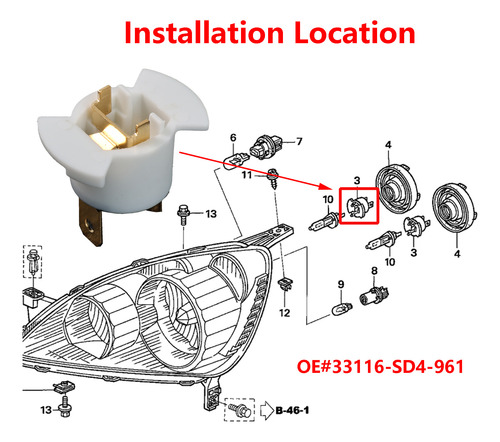 2 Soportes Para Faros Delanteros Para Honda Cr-v Prelude