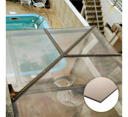 Chapa De Policarbonato Compacto Bronze 4mm - 2,00m X 3,00m -