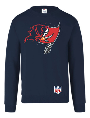 Sudadera Nfl Buccaners Modelo 2 Sin Capucha Cuello Redondo
