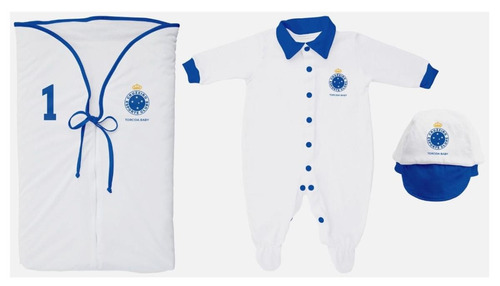  Kit Maternidade Cruzeiro Menino Branco - Torcida Baby