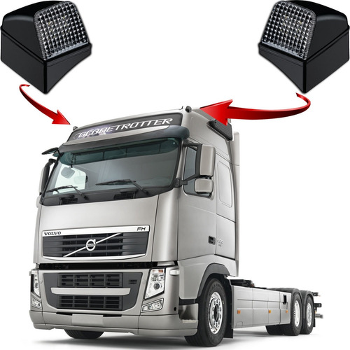 Par Lanterna Teto Volvo Fh Fm Nh Corujinha Caminhão Led