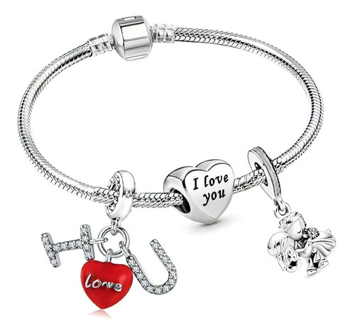 Pulsera Brazalete Dijes Charms Married Pareja Compatible Pan