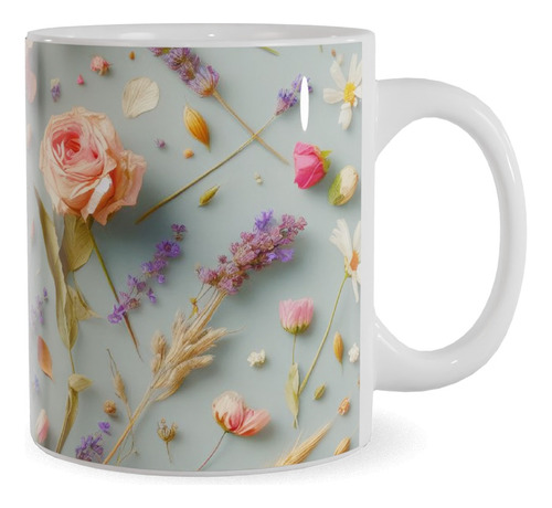 Taza Flores Imagen Sublimada De Cerámica