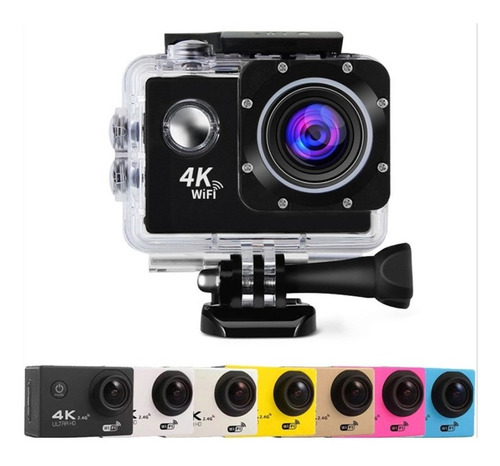 Camara Deportiva 4k Wifi Sumergible Con Accesorios