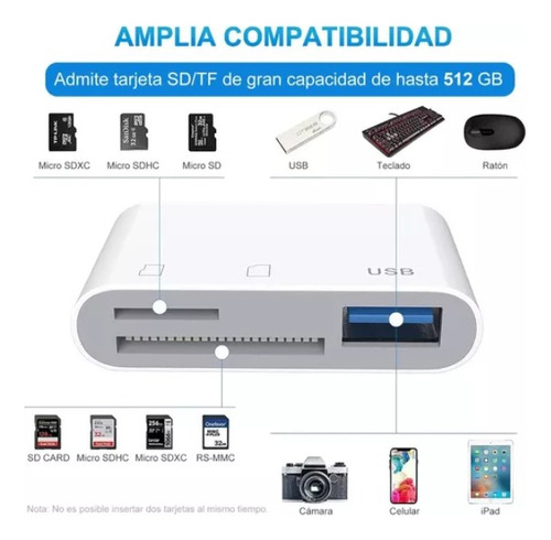 Lector De Tarjeta De Memoria Usb C Adaptador Otg Usb 3 En 1