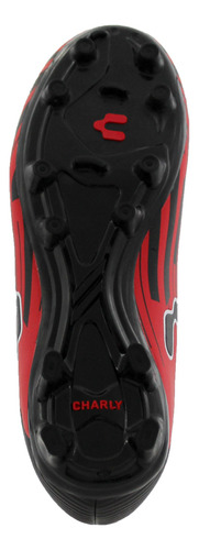 Tenis Hombre Fútbol Charly 1086194 Tachones Negro / Rojo