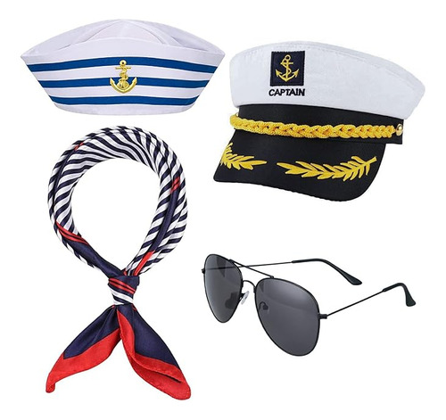 Sombrero Capitan Yate Bufanda Barco Marinero Bufanda Gafas S