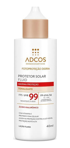 Protetor Solar Fluid Fps 99 Tonalizante Adcos 40ml