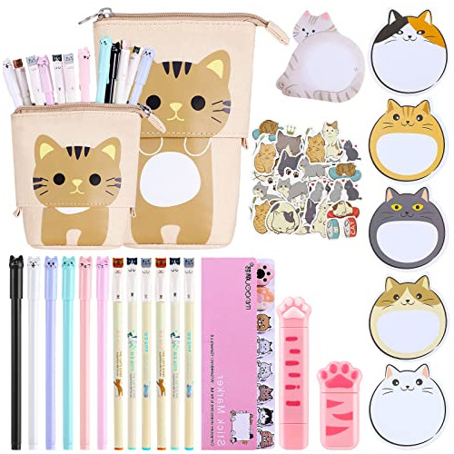 400 Pcs Lindo Papelería Gato Set Dibujos Animados X3w7e