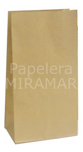 100 Bolsas Para Delivery 12x24x07cm Sin Manijas Kraft Madera