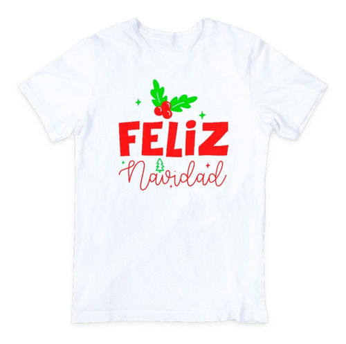 Polera Estampada Navidad Personalizada Unisex Niños Y Adulto