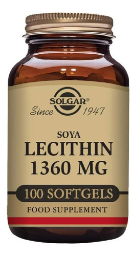 Lecitina De Soya 1360 Mg Solgar 100 Softgel