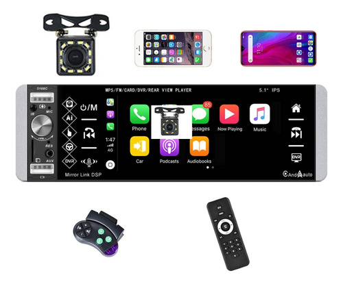 Car Mp5 Carplay Player, Estilo: Câmera Padrão+12 Luzes