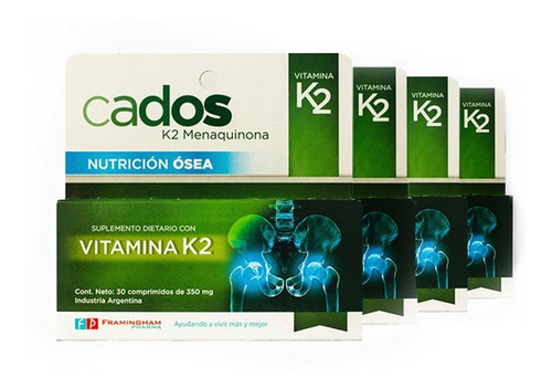 Combo X4 Cados Vitamina K2 Natural 30 Comp