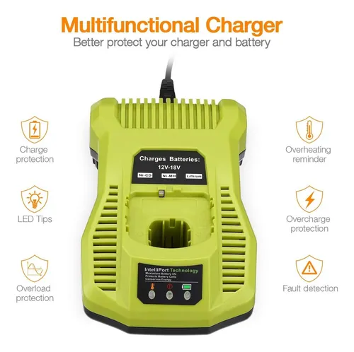 Kit Cargador De Baterías Compatible Con Ryobi One+ 18v