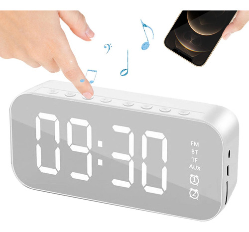 Reloj Despertador Digital Pantalla Led Bluetooth Parlante
