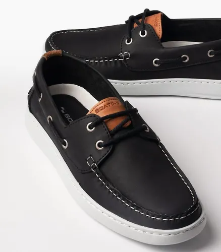 Mocasines N uticos Boating Agrari Acordonado Negro Hombre