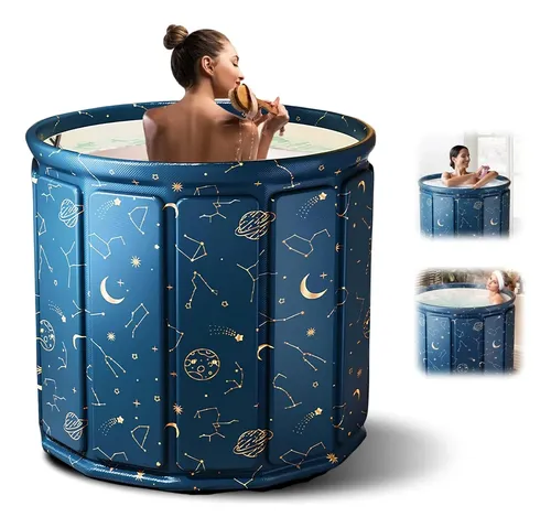 Banheira Dobrável Spa Adulto Ofurô Ou Gelo 254 L Premium Azul Estrelado Banheira Dobrável Spa