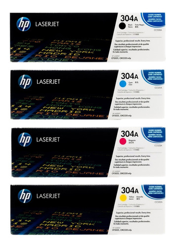 Combo Toner Hp Cc530a Cc531a Cc532a Cc533a Original 304a