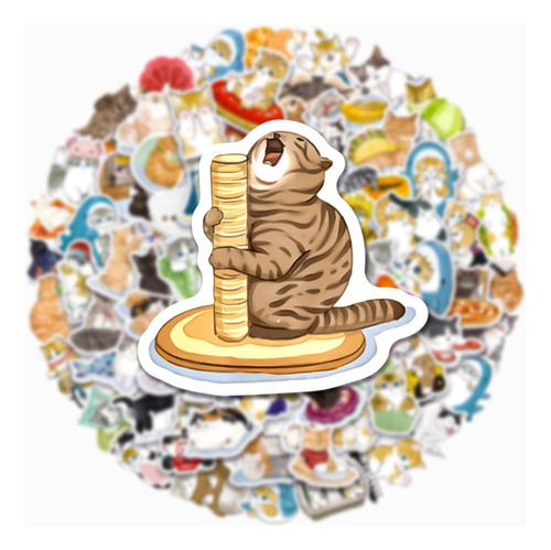 - Calcomanías De Dibujos Animados De Gato Kawaii For Niños C