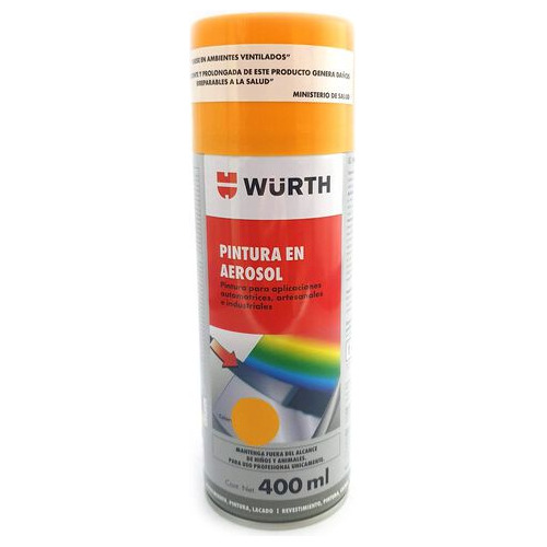 Pack 5 Pinturas En Aerosol Amarillo Maquinaria 400ml Wurth