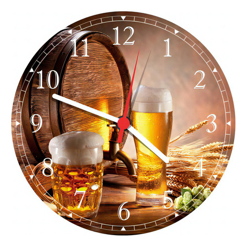 Relógio De Parede Cerveja Bebidas Chop Bar Gourmet Gg 50 Cm