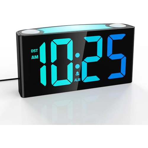 Reloj Despertador Digital Habitaciones Dígitos Rgb Din...