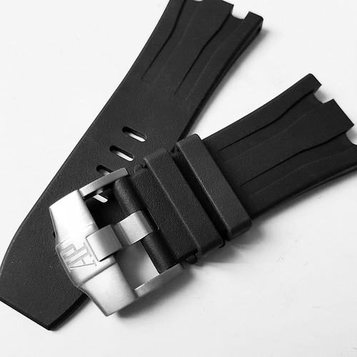 Extensible De Caucho Negro 28mm Con Hebilla Para Audemars Ancho De La Correa 28 Mm