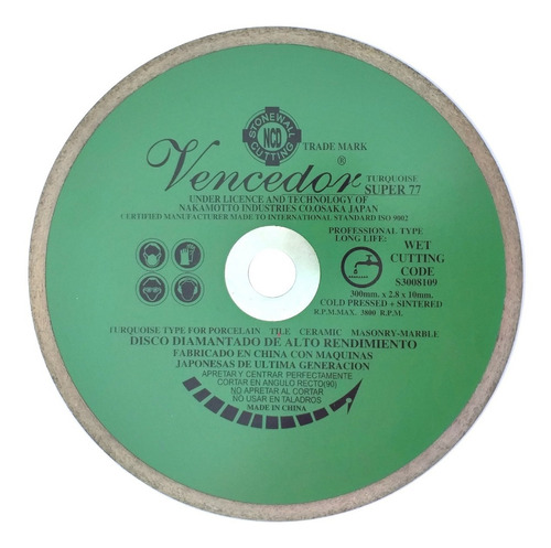 Disco Diamantado Porcelanato 12 (300 Mm) Alto Rendimiento