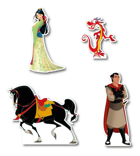 Figuras De Coroplast Mulan 4pz Kit Para Fiesta