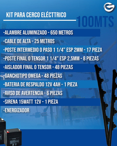 Cerco Eléctrico Kit Para 100 Metros 6 Lineas Pago Bcv