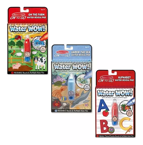 Vehículos Melissa & Doug Water WOW Animales y Aventuras Pack de 3 Cuadernos para Colorear con Agua
