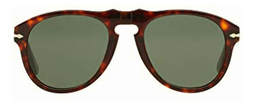 Persol Po0649 Pilot Anteojos De Sol, Havana/verde, 54 Mm