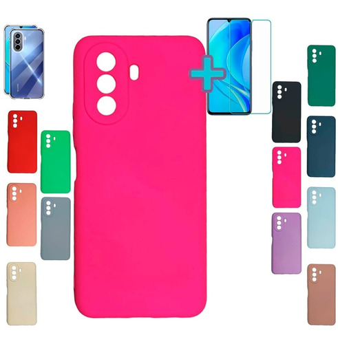 Funda Protector Para Huawei Nova Y70 Carcasa Mas Vidrio