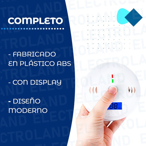 Imagen 4 de 10 de Detector Alarma De Monóxido De Carbono Digital Autónomo