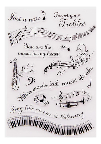 Sellos De Letras Con Temas Musicales, Sellos Transparentes