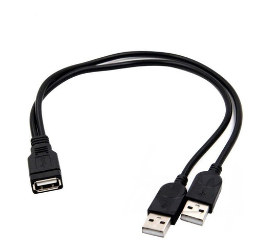 Cable Usb Hembra A Dos Usb Macho Datos Y Corriente 15cm