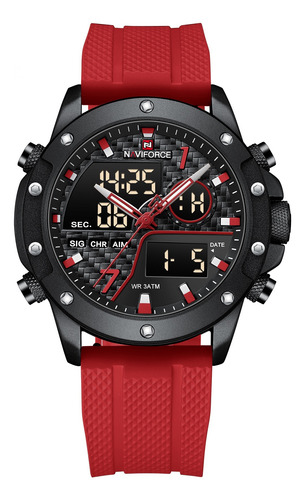 Reloj Naviforce Dual Analógico Y Digital Luz Led Calendario