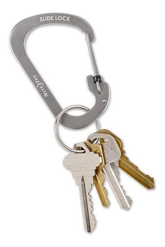 Imagen 3 de 7 de Mosquetón Plateado Con Seguro #3 Slide Lock Nite Ize