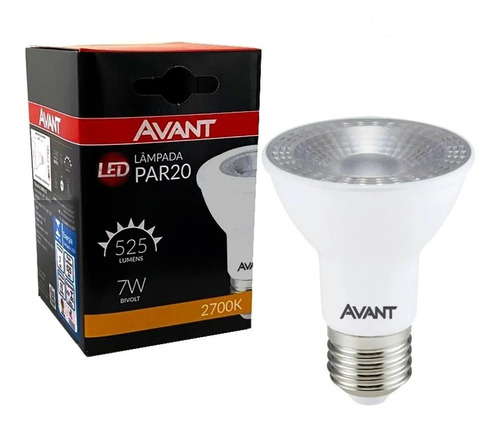 Kit 10 Lâmpadas Led Par 20 7w Branco Quente 2700k E27 Bivolt Cor da luz 2700K BRANCO QUENTE 110V/220V