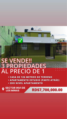 Venta De 3 Propiedades En 1 En Los Mina Excelente Para Renta