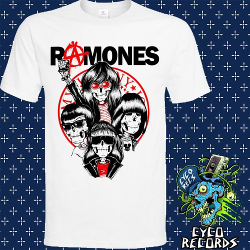 Ramones Anarchy - Blanca - Hardcore Punk / Rock - Polera- Cy