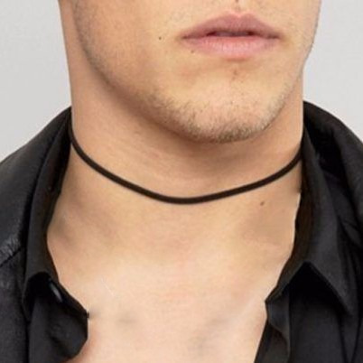 Choker Masculino Camurça Preto Delicado Frete Barato