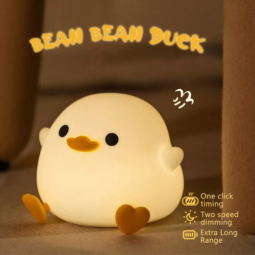 ¡ Luz Nocturna Led Táctil Recargable Por Usb - Patito Lindo