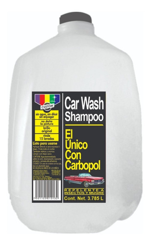 Car Wash Shampoo 1 Galón 3.785 L, Caja Con 4.