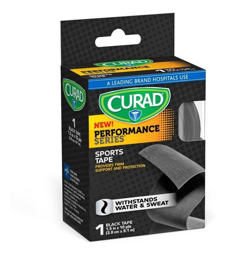 Tape Deportivo 3.8 Cm X 9.1 M. Negro. (cur)